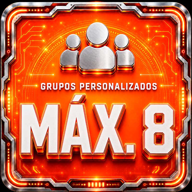 Control de Motores: grupos personalizados de máximo 8 personas