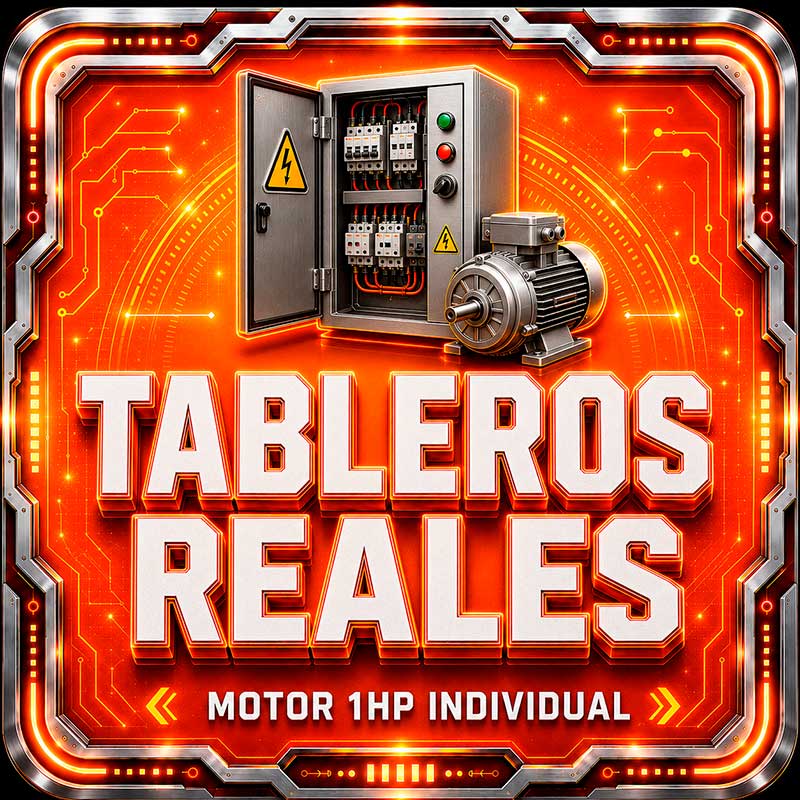 Control de Motores: práctica en tableros reales con motor de 1HP individual, marcas Siemens WEG ABB