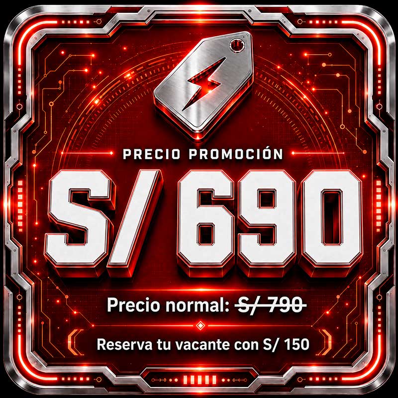 Curso Alarmas Contra Incendios precio promoción S/ 690, antes S/ 790, reserva con S/ 150