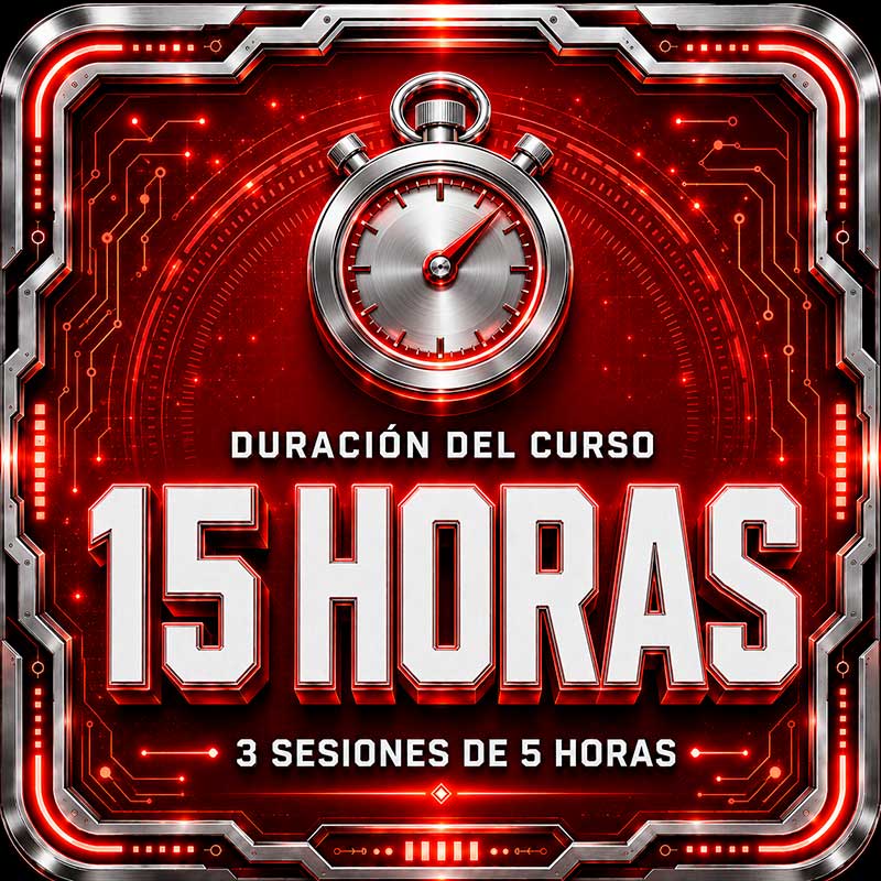 Curso Alarmas Contra Incendios: duración 15 horas en 3 sesiones de 5 horas